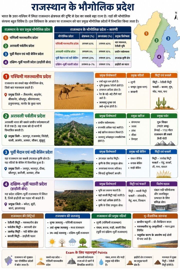 राजस्थान के भौगोलिक प्रदेश - NotesMind