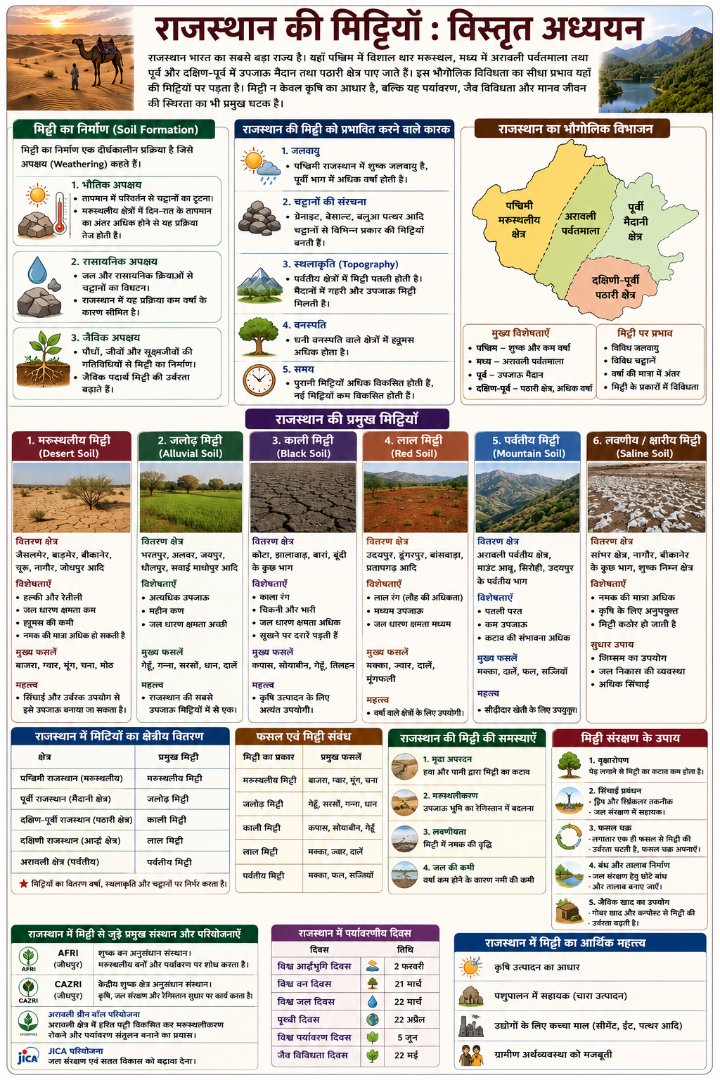 राजस्थान की मिट्टियाँ - Rajasthan GK and Computer Notes for Patwari & LDC Exam - NotesMind