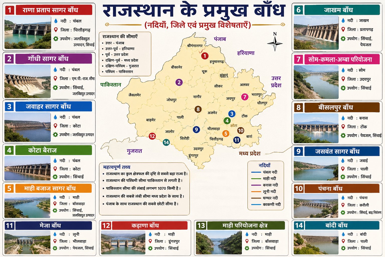 राजस्थान के प्रमुख बाँध - NotesMind
