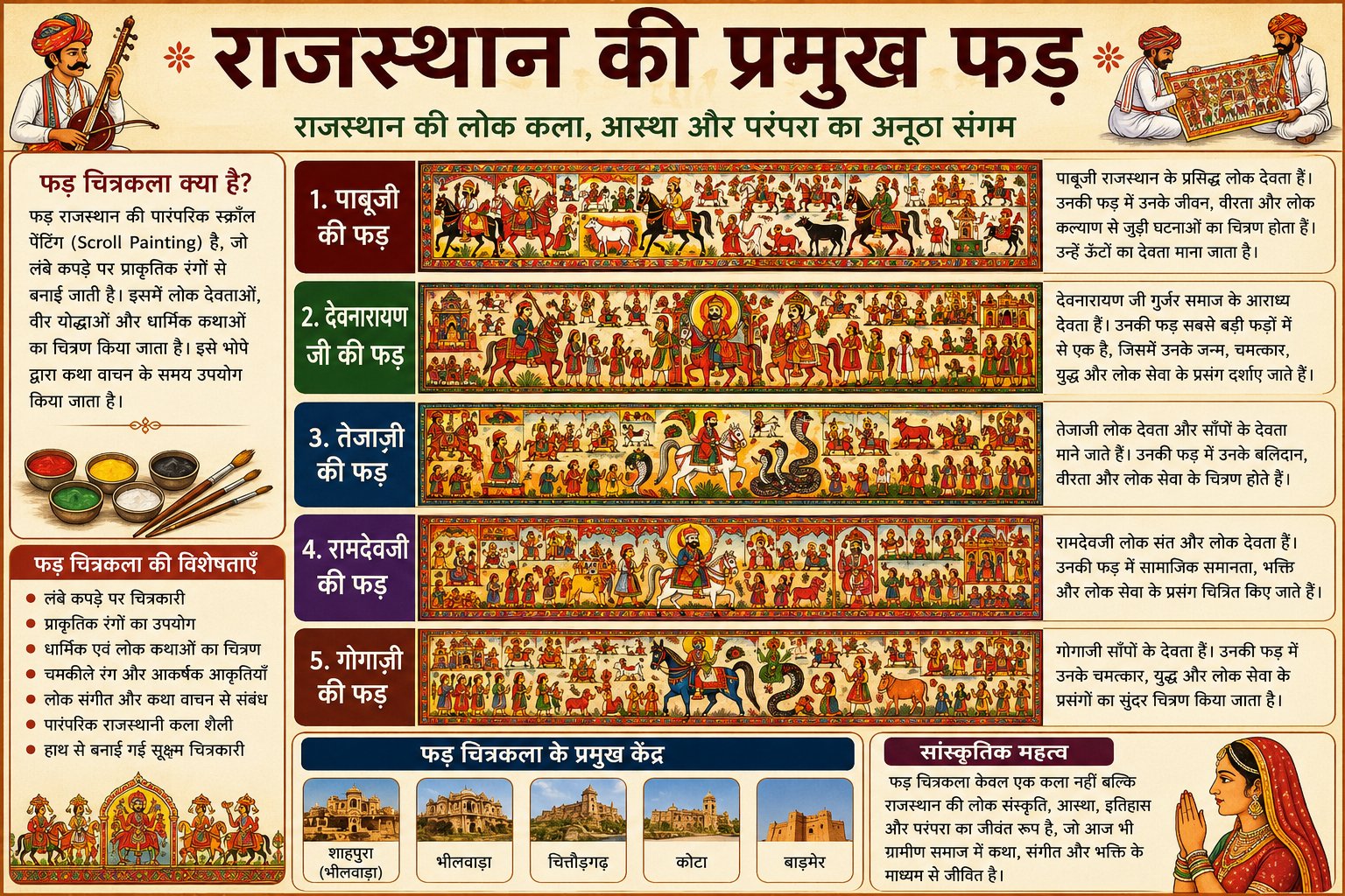 राजस्थान की प्रमुख फड़ - NotesMind