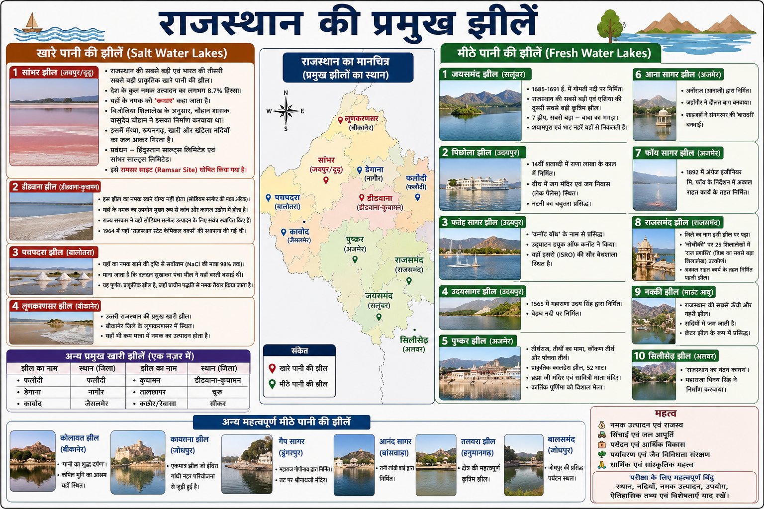 राजस्थान की प्रमुख झीलें - NotesMind