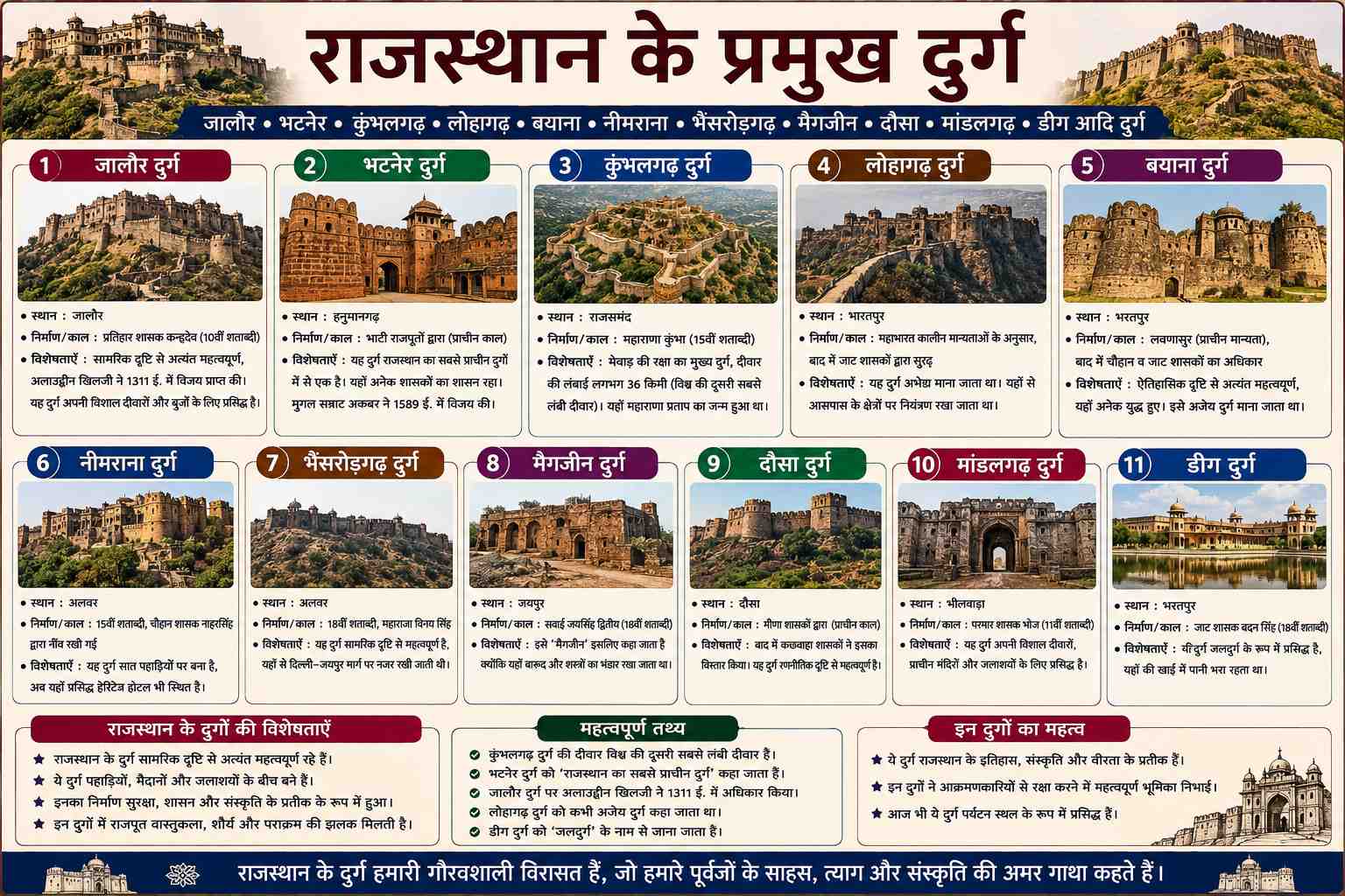 राजस्थान के प्रमुख किले एवं दुर्ग | GK Notes for RAS, REET, Patwar, Computer Anudeshak - NotesMind