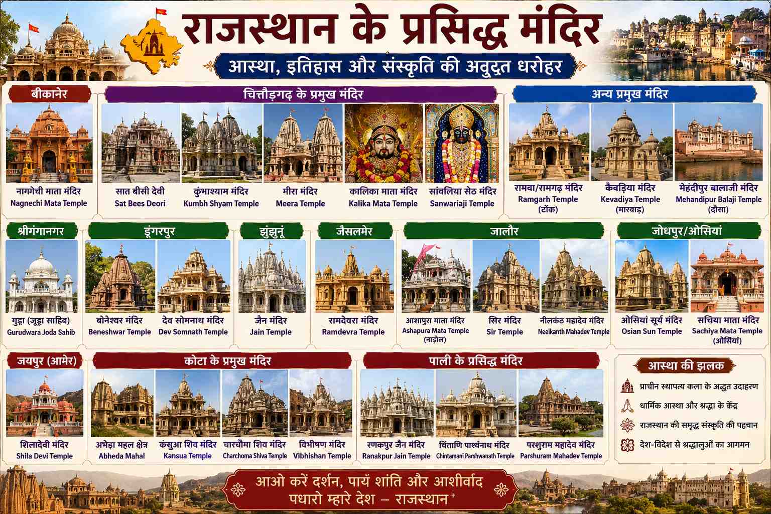 राजस्थान के प्रमुख मंदिर | इतिहास, महत्व और दर्शन गाइड - राजस्थान में मंदिर शिल्प Study Material - NotesMind