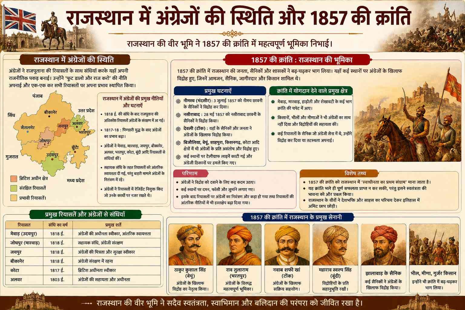 राजस्थान में अंग्रेजों की स्थिति और 1857 की क्रांति - NotesMind